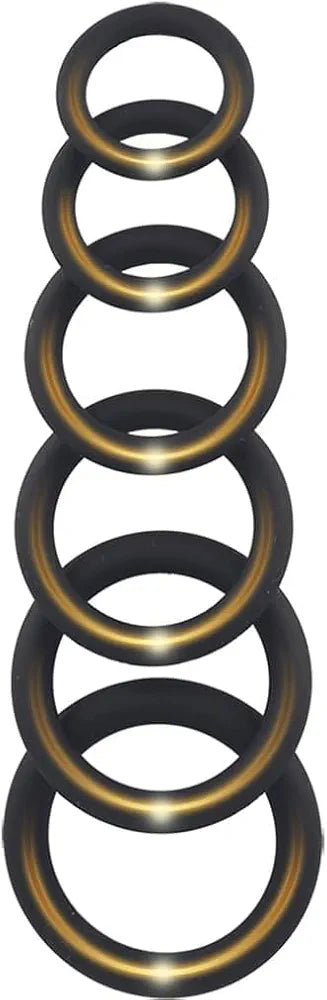 Premium Silicone Penis Ring Set - 6-Piece Flexible Erection Enhancer for Men