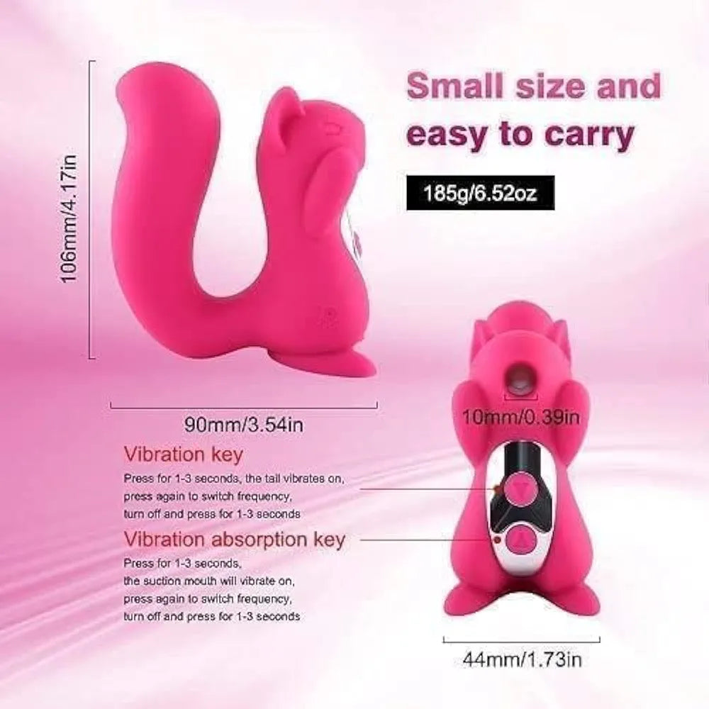 Rechargeable Squirrel-Shaped Oral Stimulation Massager for Couples
