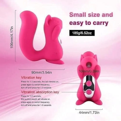 Rechargeable Squirrel-Shaped Oral Stimulation Massager for Couples