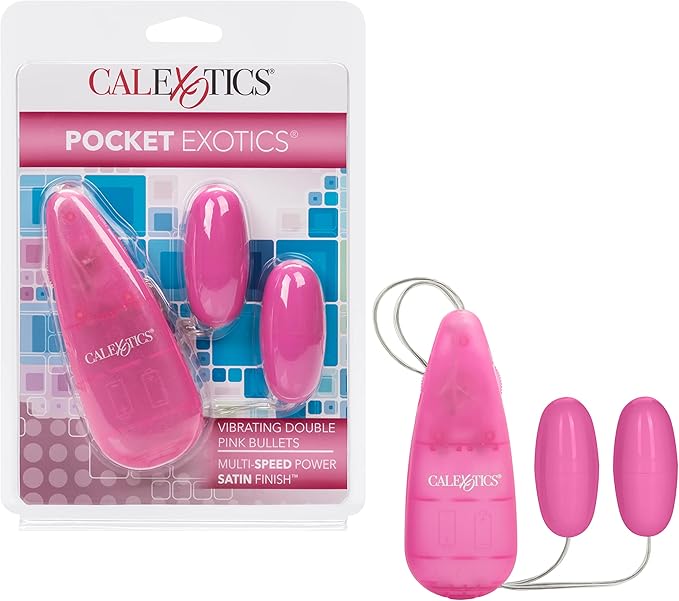 CalExotics Pocket Exotics Dual-Motor Vibrating Silver Bullet Massager