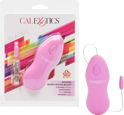 CalExotics Whisper Micro-Heated Bullet Vibrator - 2-Speed Warming Personal Massager, Purple