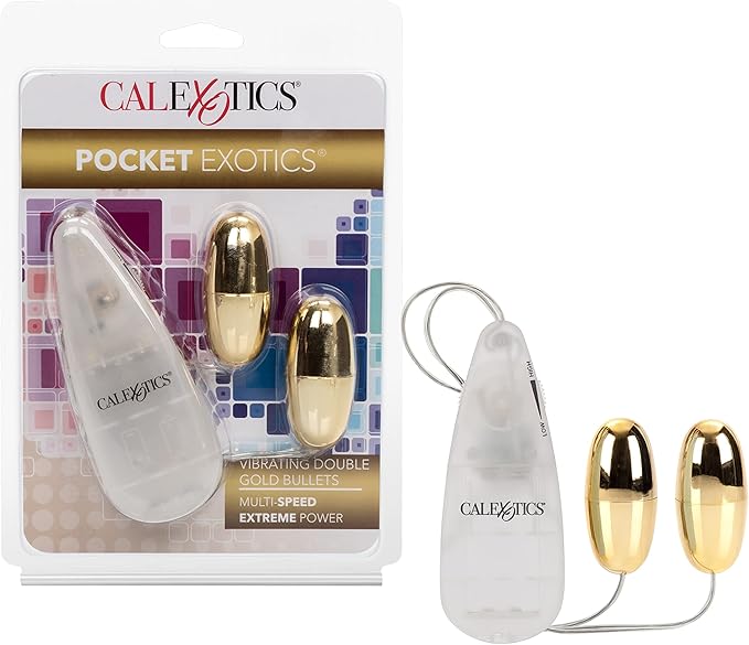 CalExotics Pocket Exotics Dual-Motor Vibrating Silver Bullet Massager