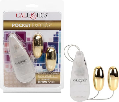 CalExotics Pocket Exotics Dual-Motor Vibrating Silver Bullet Massager