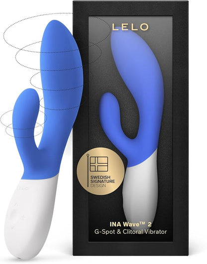 LELO INA Wave 2 Dual-Stimulation Rabbit Vibrator with WaveMotion Technology and 12 Vibration Modes - Cerise