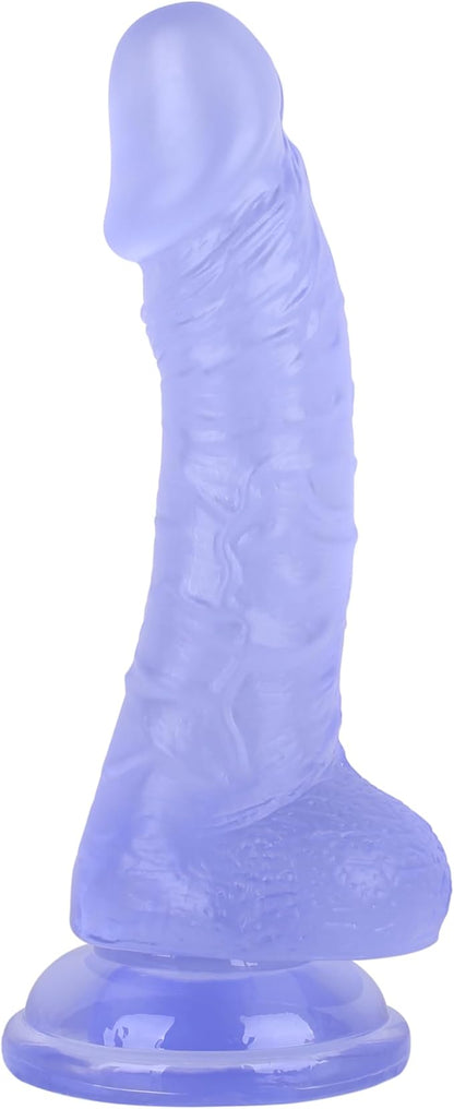 7-Inch Realistic Soft Silicone Dildo with Suction Cup, Beginner-Friendly Anal and G-Spot Stimulator