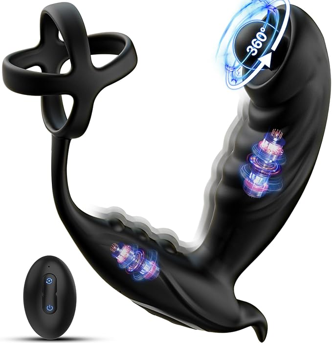Advanced Remote-Controlled Prostate Massager with Thrusting Vibration and Cock Ring