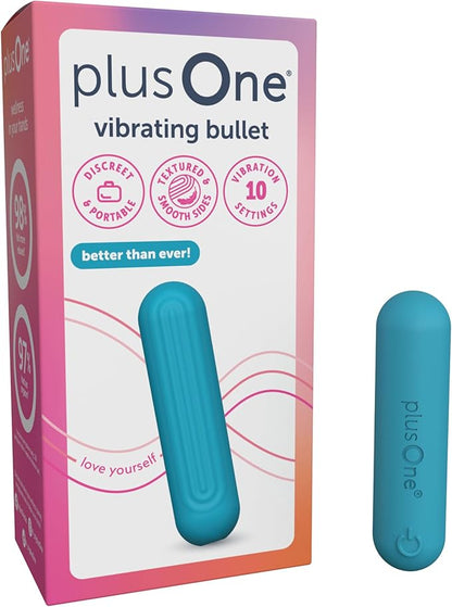 plusOne Mini Bullet Vibrator for Women - Waterproof Silicone Personal Massager, Pink