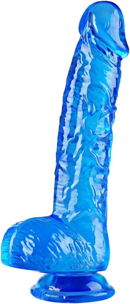 6-Inch Realistic Clear Suction Cup Dildo for Beginners