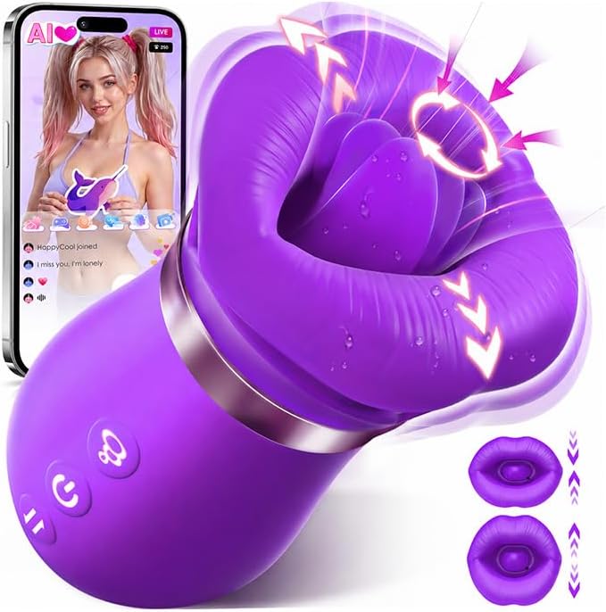 Sovokn 5-in-1 Rose Sucking Vibrator with App Control, 10 Tongue Licking Modes, and 4 Sucking Functions for Couples