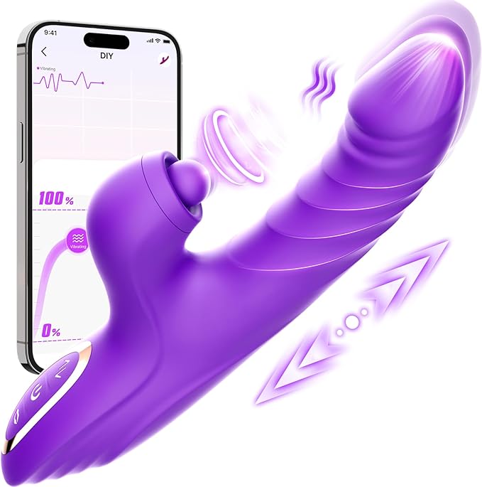 Toendi G-Spot Rabbit Vibrator with 10 Vibration and 7 Thrusting Modes for Clitoral Stimulation