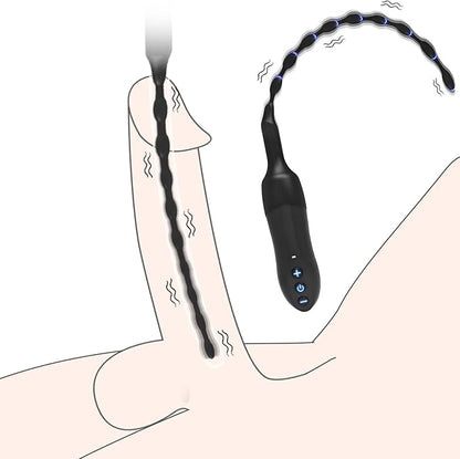 20-Mode Vibrating Urethral Sound and Dilator - USB Rechargeable Male Masturbator for Urethral Stimulation