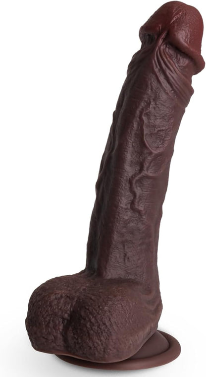 Kstert 8.3" Dual-Density Realistic Liquid Silicone Dildo with Suction Cup and Lifelike Texture