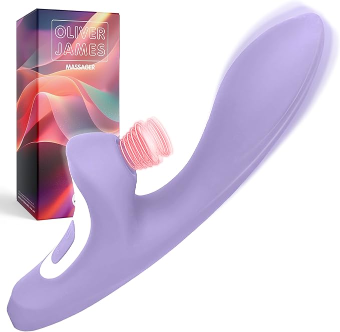 Premium Dual-Motor Rabbit Wand Vibrator with 14 Tapping and Vibration Modes - Waterproof Silicone G-Spot and Clitoral Stimulator