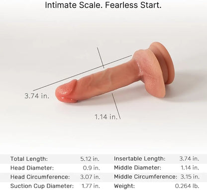 3-Inch Realistic Mini Silicone Dildo for Beginners with Suction Cup