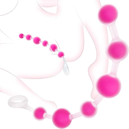 IMOTANI Flexible Silicone 6-Bead Anal Trainer and Prostate Massager with Pull Ring