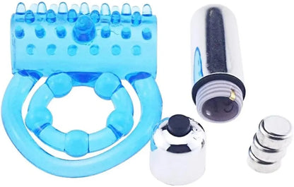 Dual-Ring Vibrating Penis Enhancer with Clitoral Stimulator for Couples