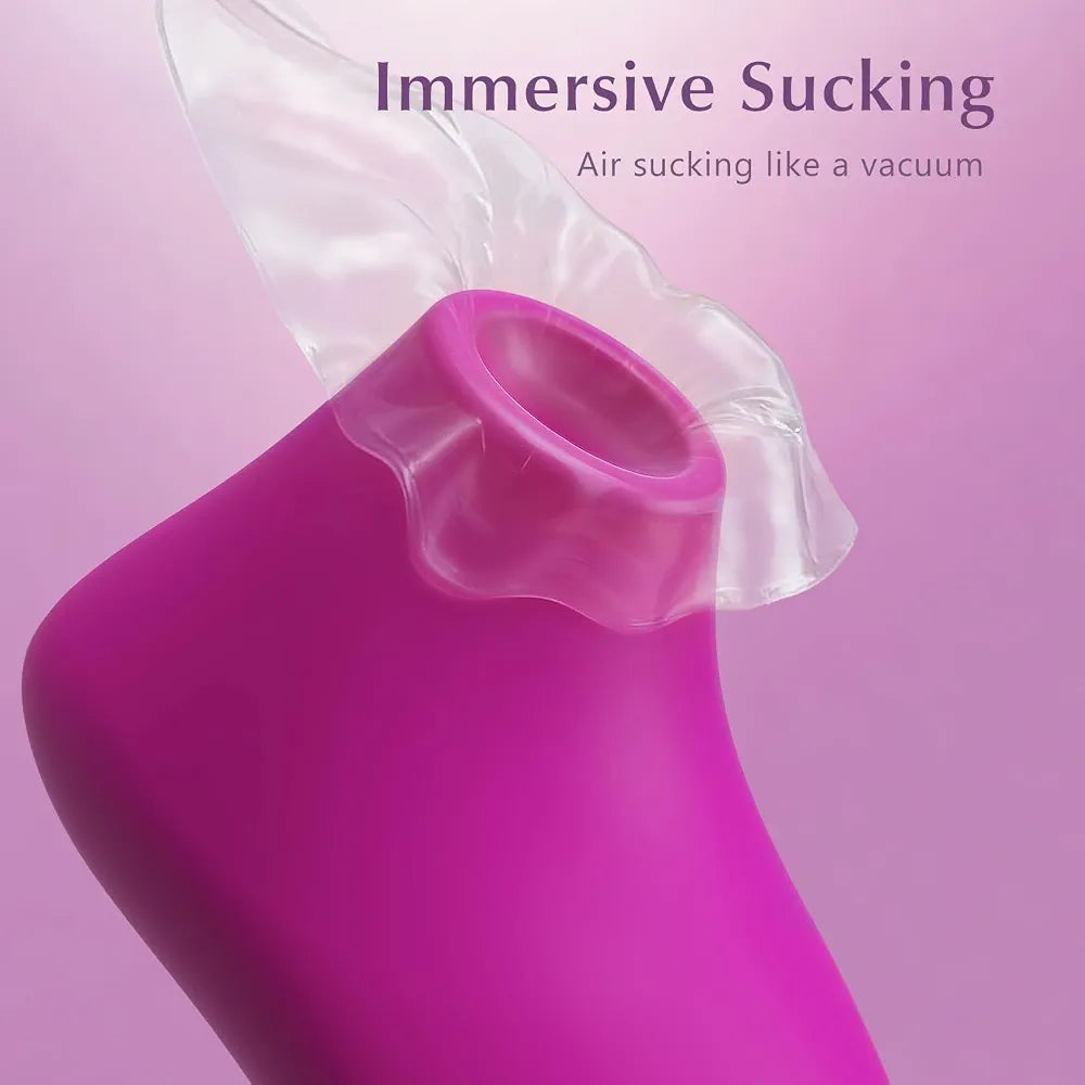 Rose Air-Pulse Clitoral Suction Vibrator with 10 Modes - Waterproof Oral Stimulator