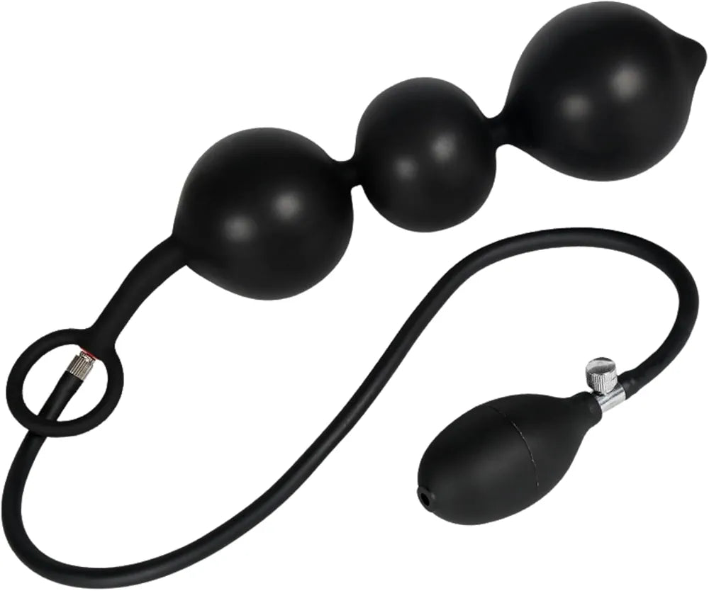 Adjustable Silicone Anal Training Kit with Inflatable Pump and Beads