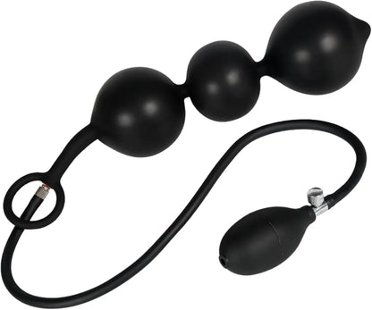 Adjustable Silicone Anal Training Kit with Inflatable Pump and Beads
