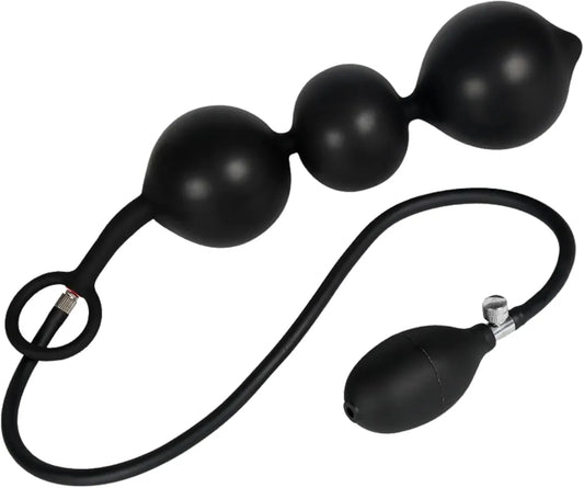 Adjustable Silicone Anal Training Kit with Inflatable Pump and Beads