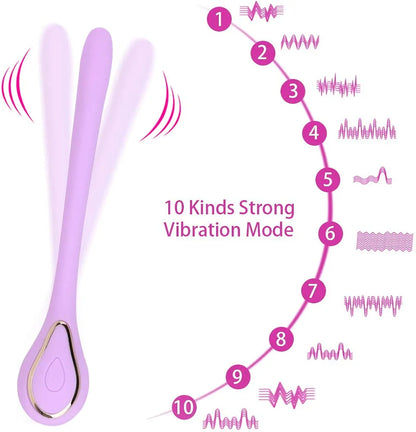 Ergonomic 10-Speed Rechargeable Wand Massager for Targeted G-Spot and Clitoral Stimulation