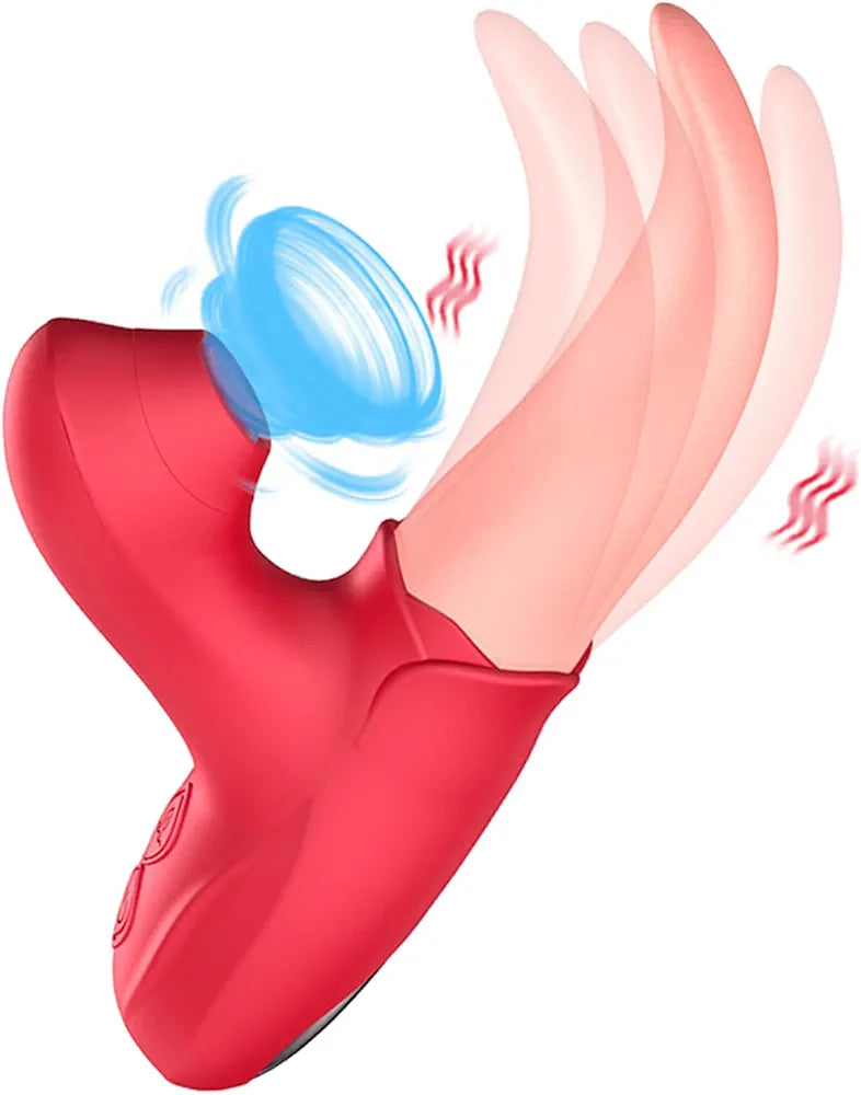 Rose-Shaped 10-Frequency Tongue Licking Vibrator for Women