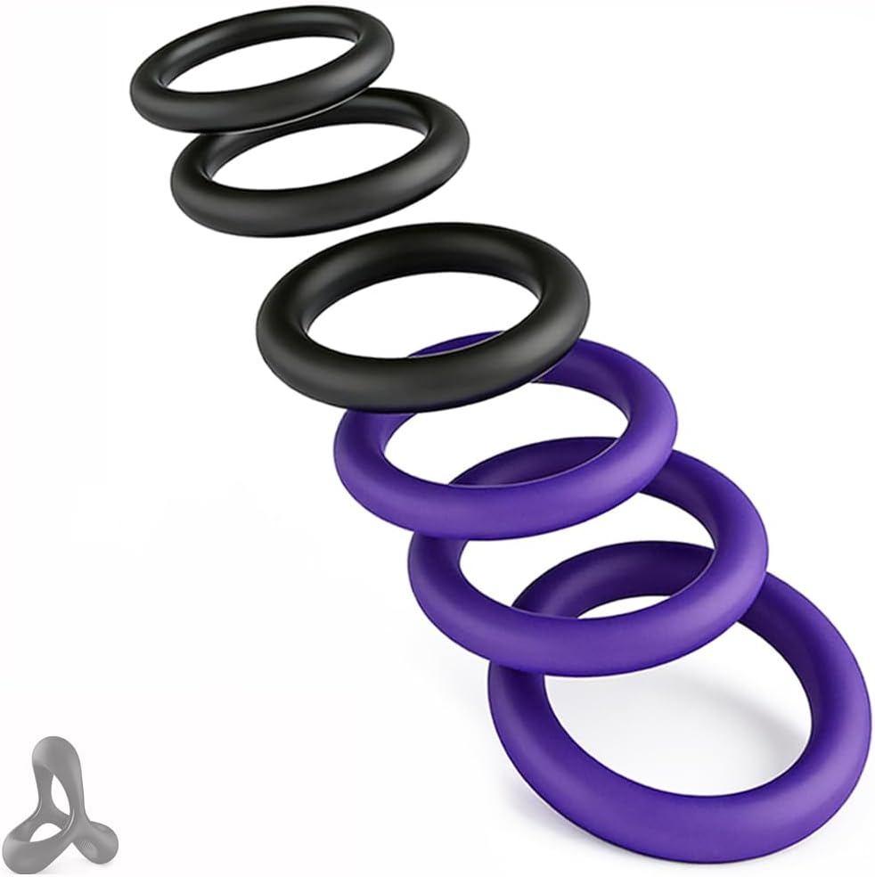 7-Piece Silicone Penis Ring and Sleeve Set for Enhanced Performance and Couples Intimacy