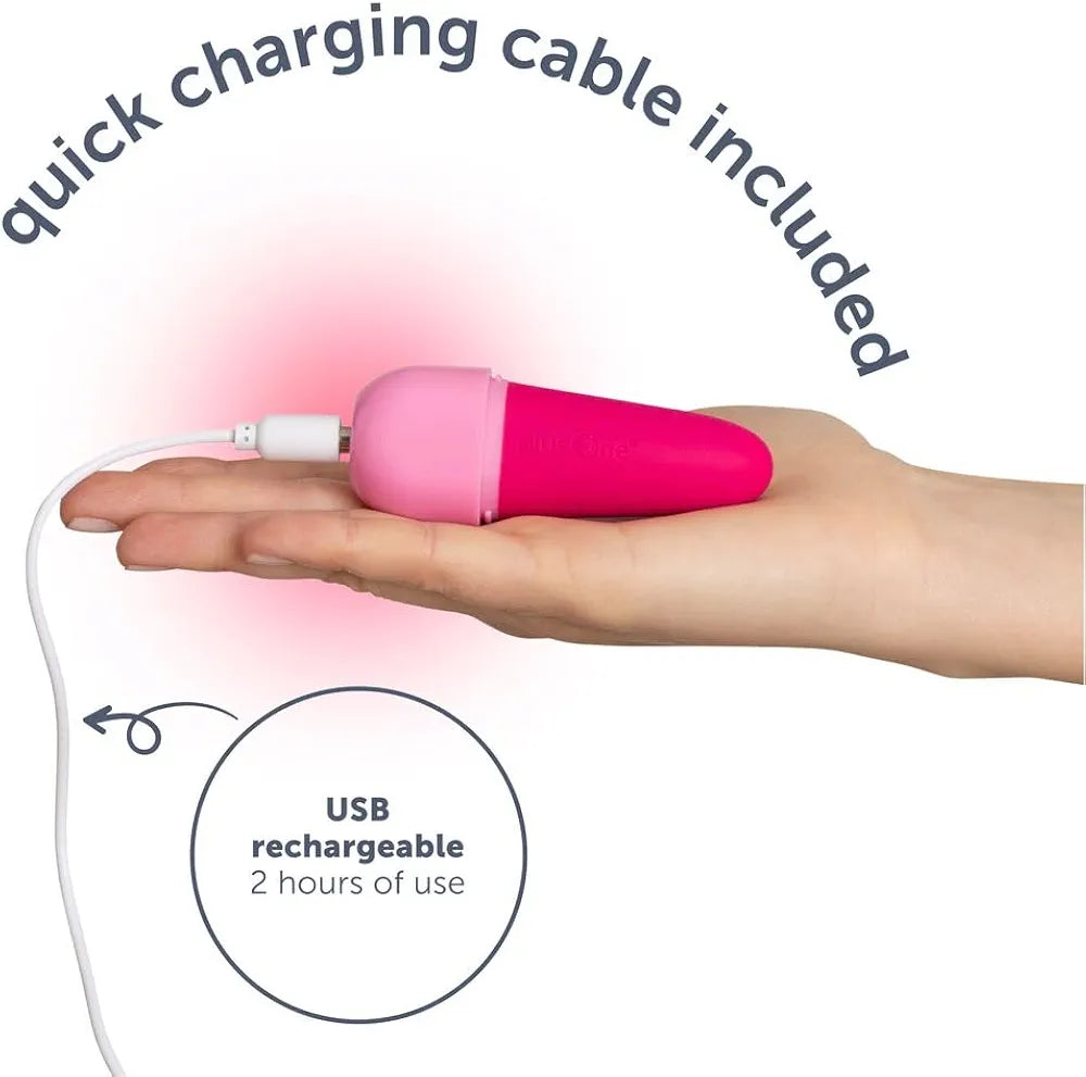plusOne Rechargeable Silicone Bullet Vibrator - 10 Vibration Modes, Waterproof & Quiet