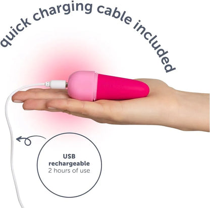 plusOne Rechargeable Silicone Bullet Vibrator - 10 Vibration Modes, Waterproof & Quiet