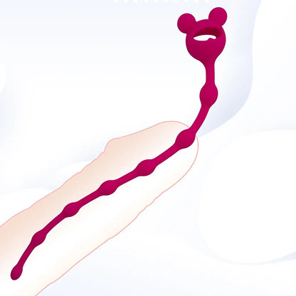 10.62-Inch Silicone Beaded Urethral Sound and Dilator Plug for Men