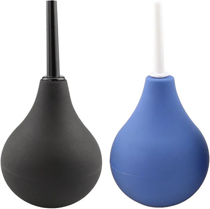 Professional Soft Silicone Enema Cleansing Bulb Syringe Kit, Multi-Size (S/M/L/XL) 89ml-310ml, Black and Blue