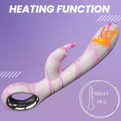 Dual-Motor Heated Rabbit Vibrator with 50 Stimulation Modes for G-Spot and Clitoral Pleasure