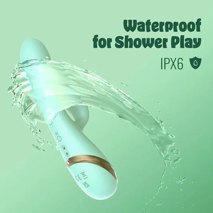 Dual-Action Inflatable Rabbit Vibrator with 10 Vibration Modes and Waterproof Design