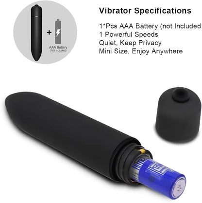 10-Speed Mini Bullet Vibrator for Clitoral and G-Spot Stimulation - Discreet Waterproof Personal Massager