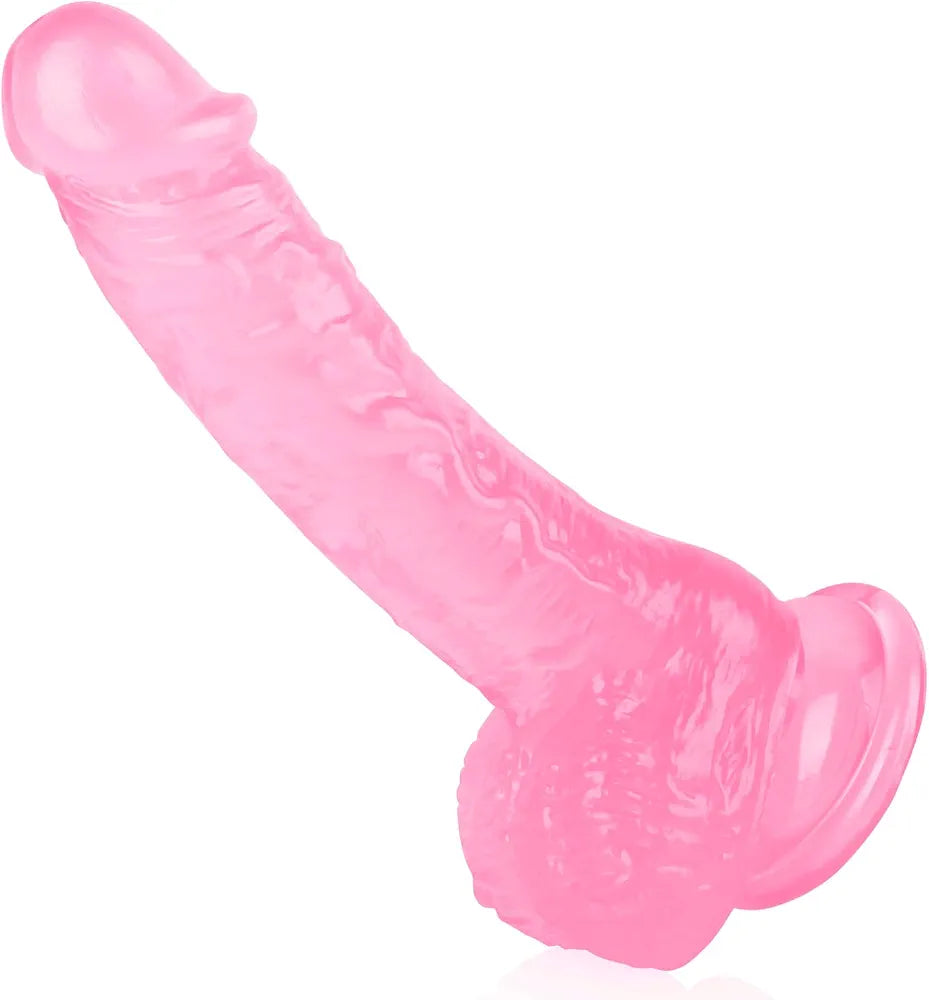 7-Inch Realistic Silicone Dildo with Suction Cup - Soft Pink, Beginner-Friendly G-Spot and Anal Stimulator