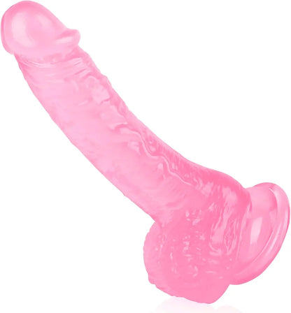 7-Inch Realistic Silicone Dildo with Suction Cup - Soft Pink, Beginner-Friendly G-Spot and Anal Stimulator