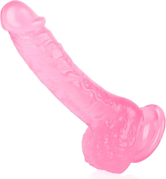 7-Inch Realistic Silicone Dildo with Suction Cup - Soft Pink, Beginner-Friendly G-Spot and Anal Stimulator