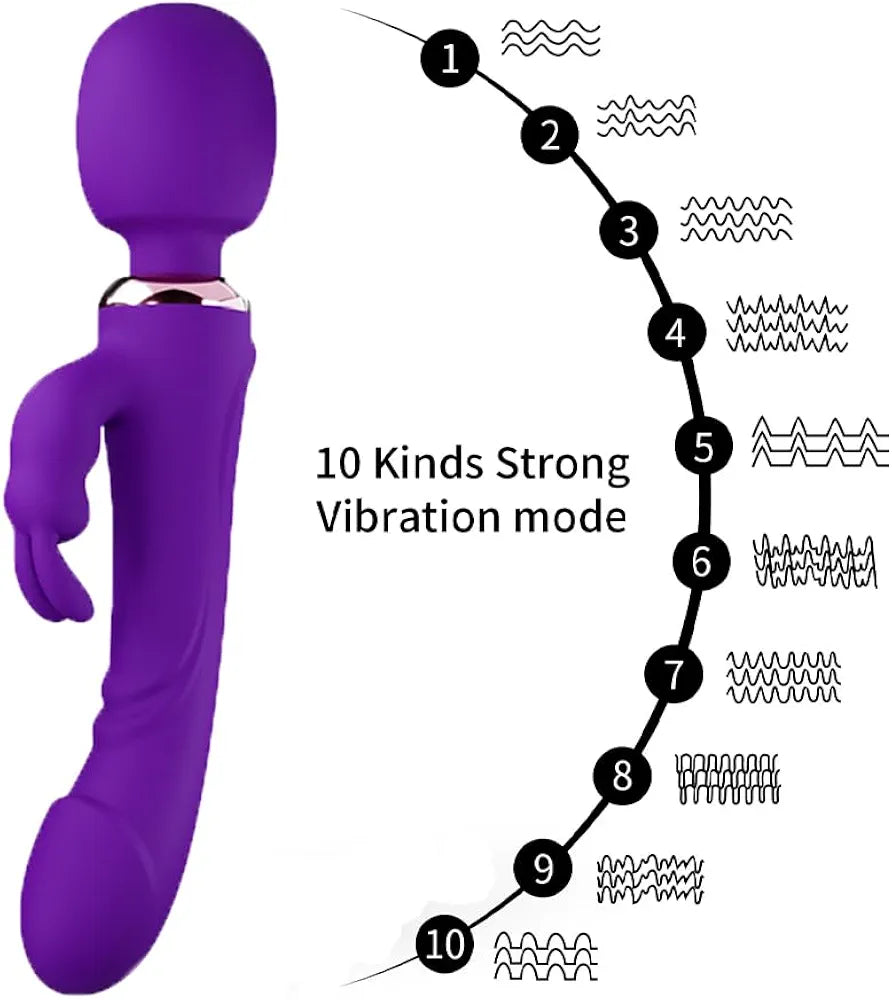 10-Mode Realistic Silicone G-Spot and Clitoral Vibrator for Solo and Couples