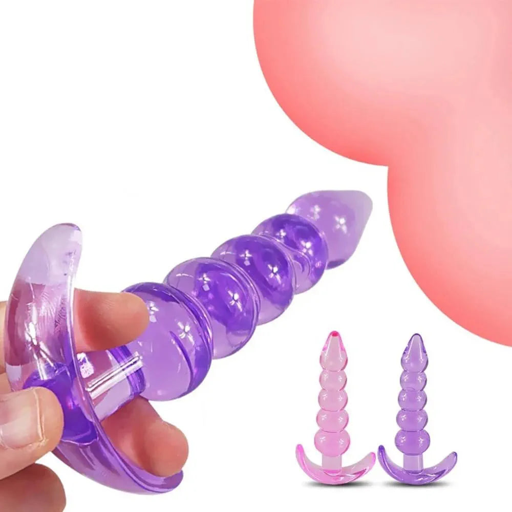 2-Piece Soft Silicone Anal Training Kit for Beginners and Couples