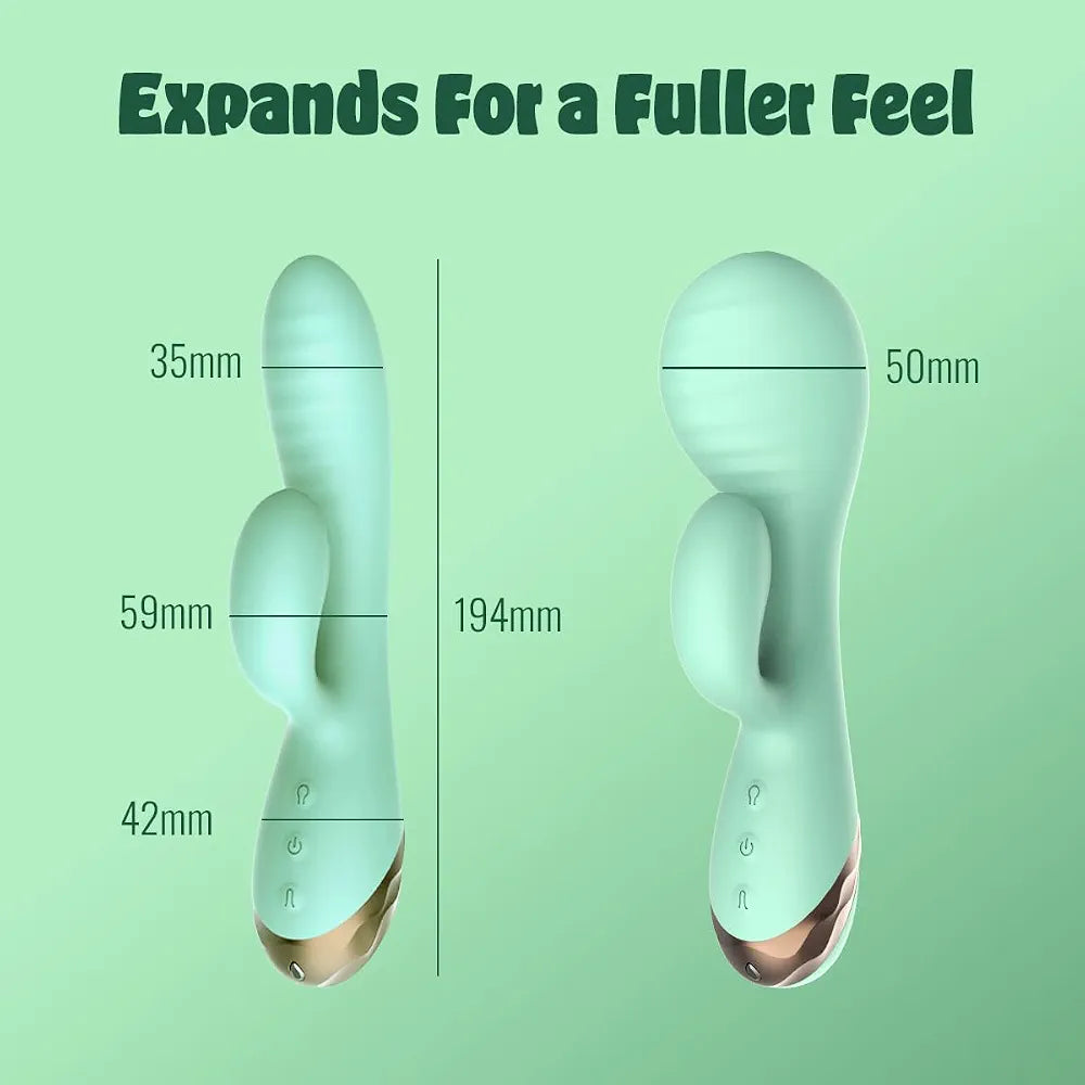 Dual-Action Inflatable Rabbit Vibrator with 10 Vibration Modes and Waterproof Design