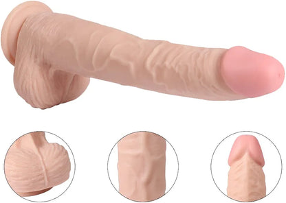 11.6-Inch Realistic Rechargeable Dildo with 20 Vibration Modes and Powerful Suction Base