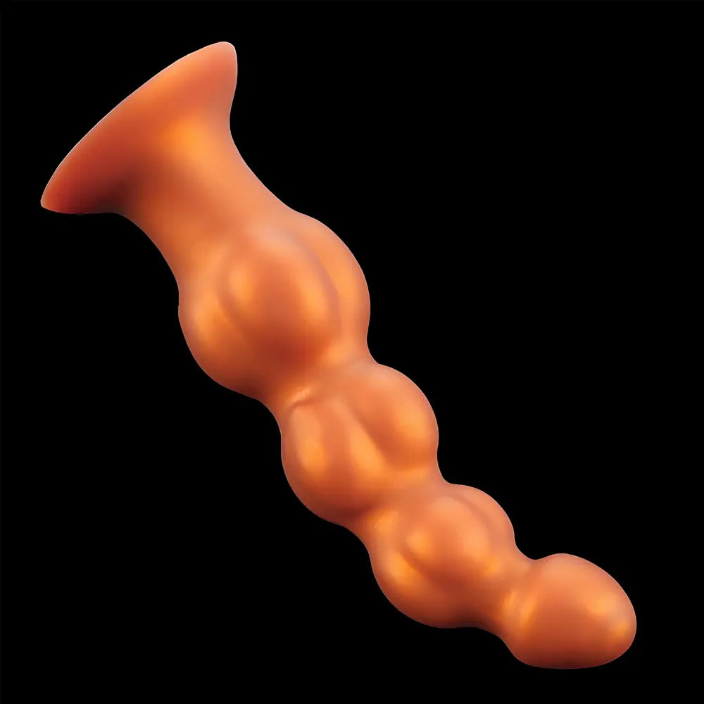 Premium Soft Silicone Graduated Anal Beads and Suction Cup Butt Plug