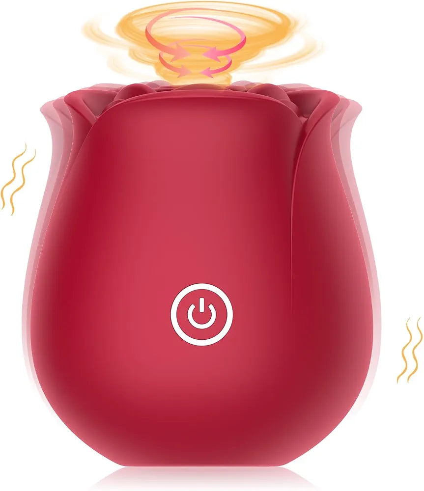 Rose-Shaped Clitoral Suction Vibrator with 10 Stimulation Modes and Magnetic Charging