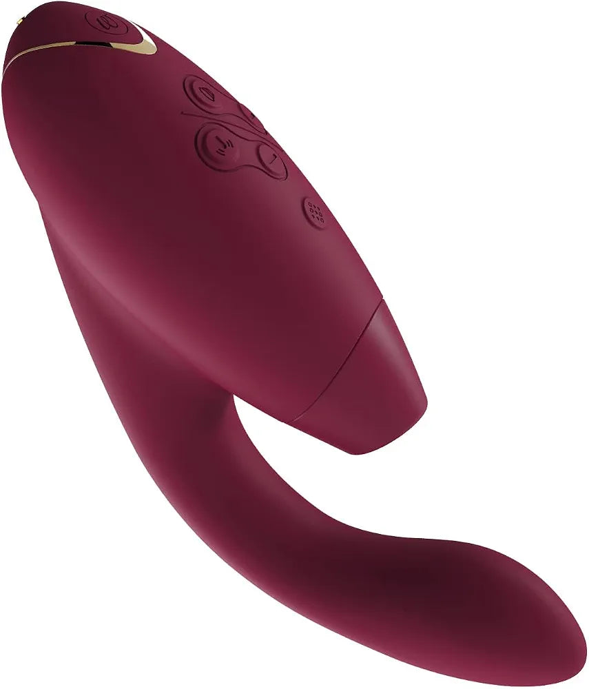Womanizer Duo 1 Dual-Stimulation Clitoral Suction and G-Spot Vibrator in Bordeaux