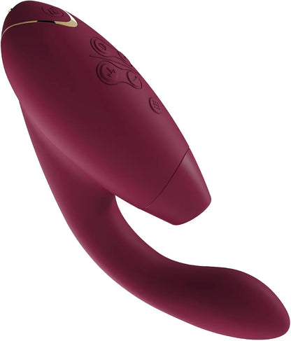 Womanizer Duo 1 Dual-Stimulation Clitoral Suction and G-Spot Vibrator in Bordeaux
