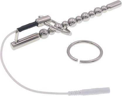 Stainless Steel Urethral Plug and Penis Ring Set for Male Electroshock Stimulation