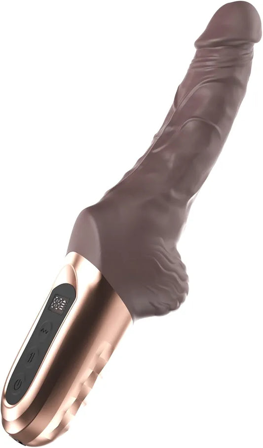 Premium Realistic Silicone Thrusting Vibrator with Dual-Motor 18-Mode Stimulation