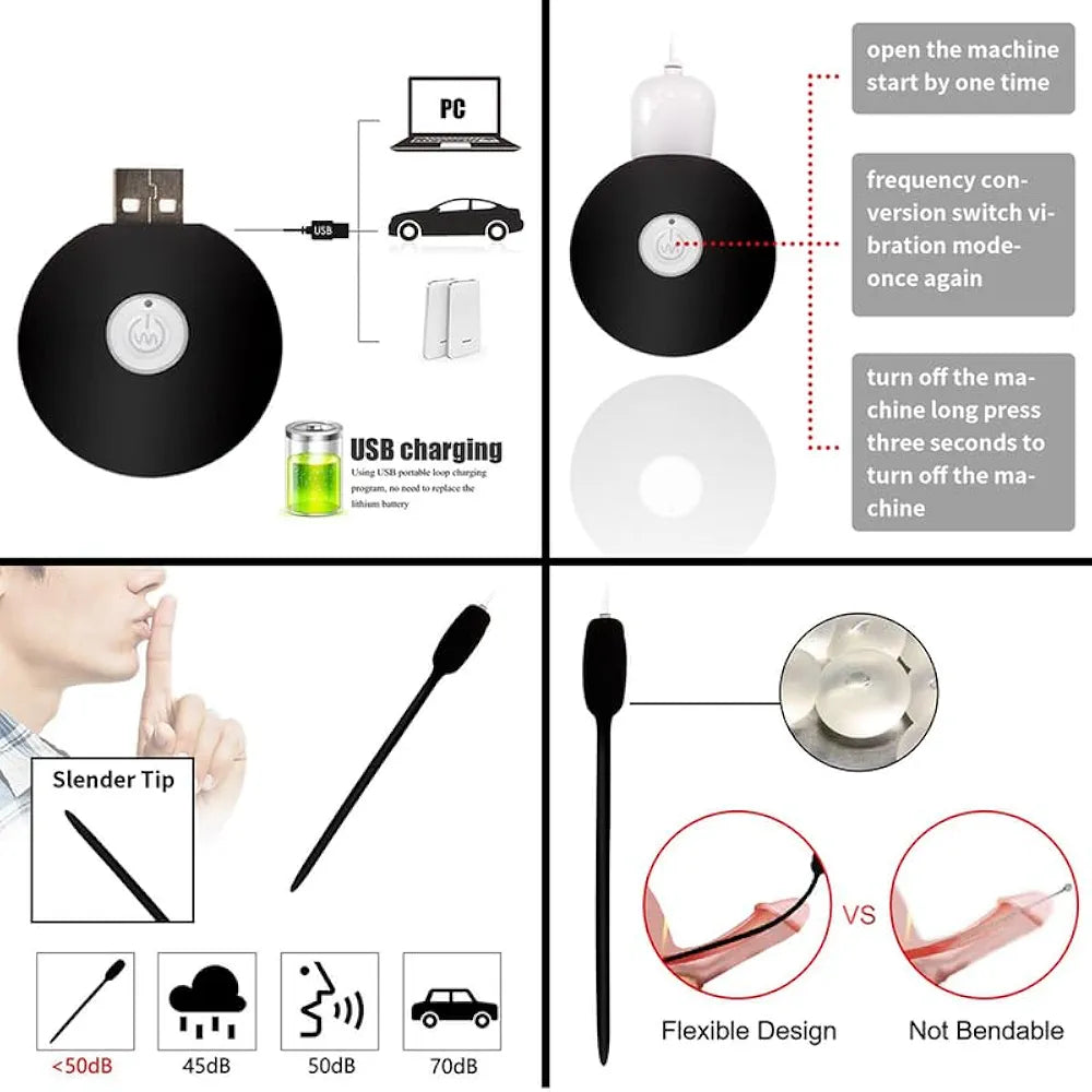 Premium Men's Remote Control Solo Sounding Stick and Urethral Plug Kit - Ideal Gift for Valentine's Day and Bachelorette Parties