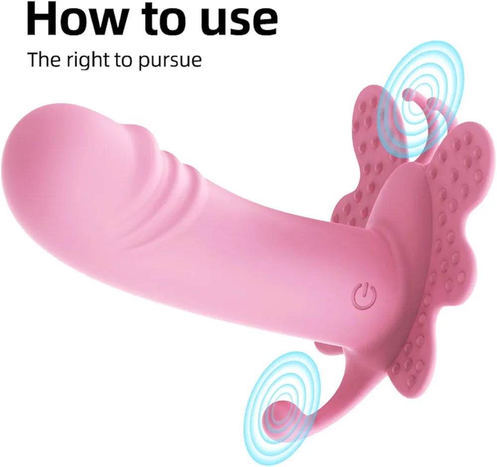 Premium Rechargeable Silicone Butterfly Panty Vibrator with 10 Vibration Modes - Purple