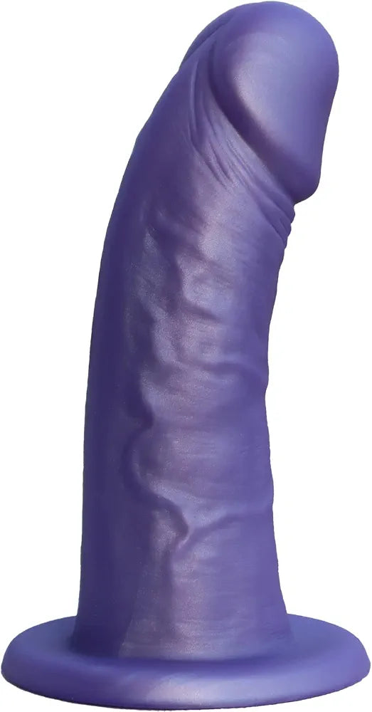 5.8-Inch Realistic Liquid Silicone Bent Dildo with Suction Cup for G-Spot Stimulation